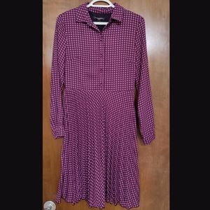 Banana Republic Wine & Pink Pattern Dress NWT